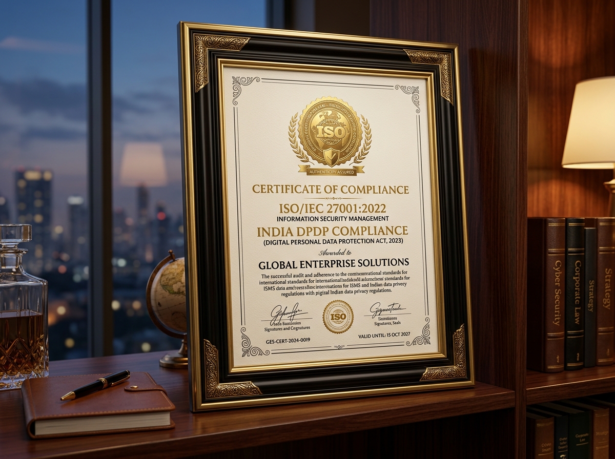 ISO 27001 and India DPDP Compliance Certificate